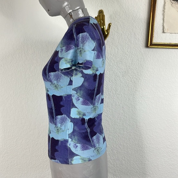 Miaou Tie Dye Abstract Baby Tee Purple and Blue Top - Picture 5 of 9